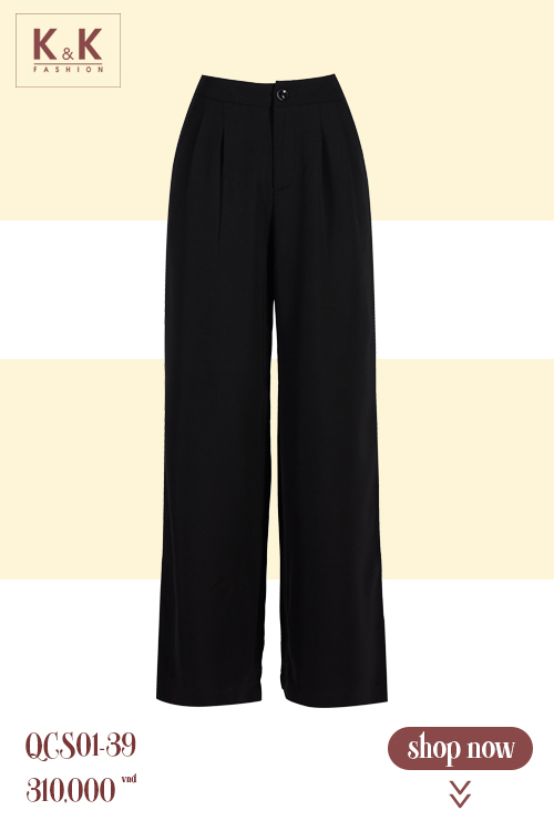 Quần tây suông rộng màu đen QCS01-39
