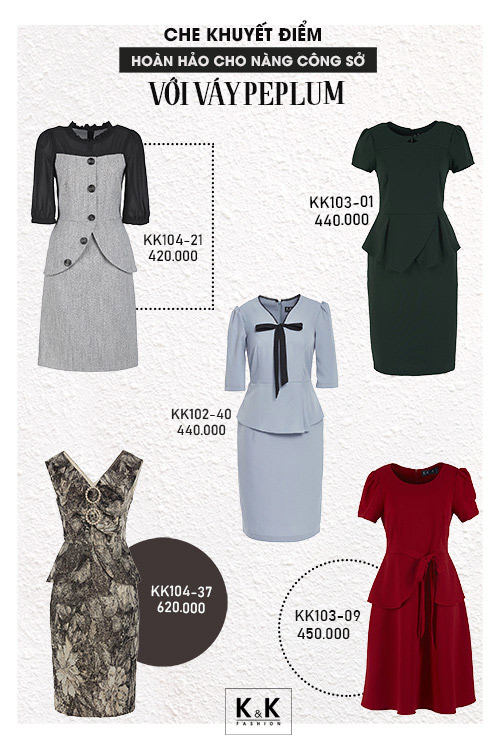 Che khuyết điểm hoàn hảo với đầm peplum