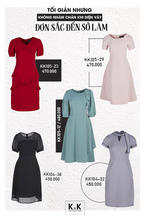 Tối giản nhưng không nhàm chán khi diện váy đơn sắc