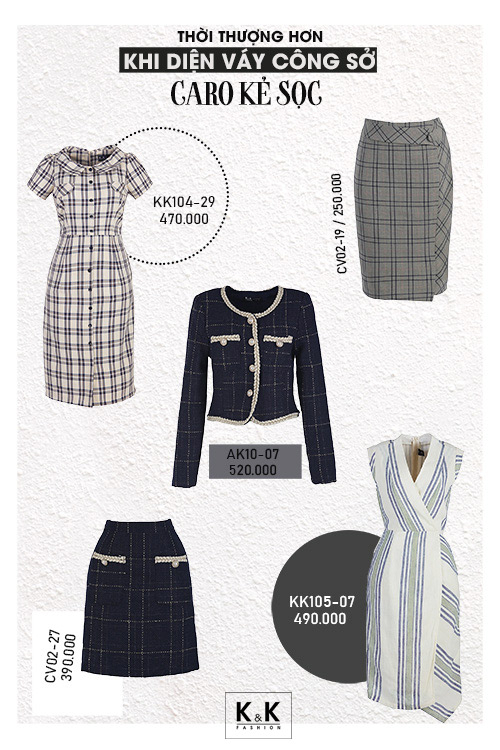 Váy đầm công sở kẻ sọc