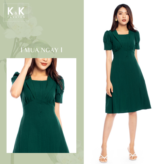 Đầm xòe cổ vuông tay ngắn KK105-16
