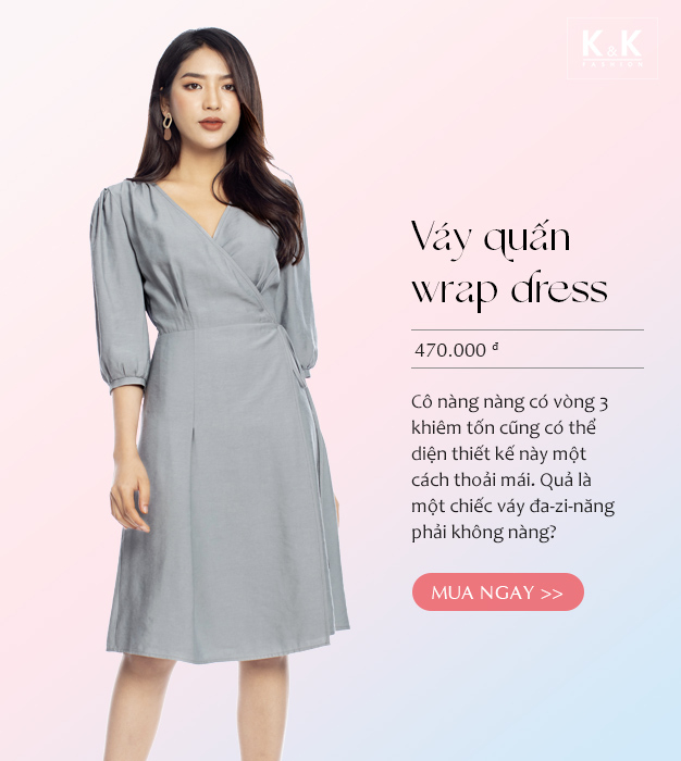 Đầm wrap dress tay lỡ cổ V KK106-13