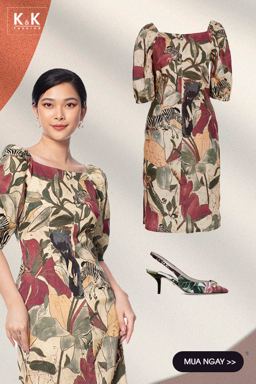 Đầm suông họa tiết KK106-10