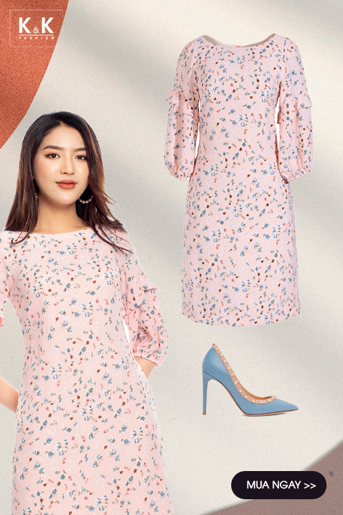 Đầm suông hoa nhí HL15-38