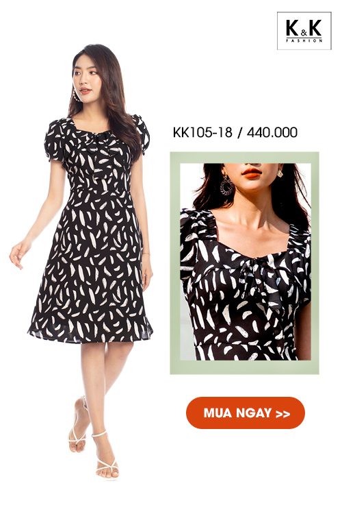 Đầm chữ A cổ vuông KK105-18