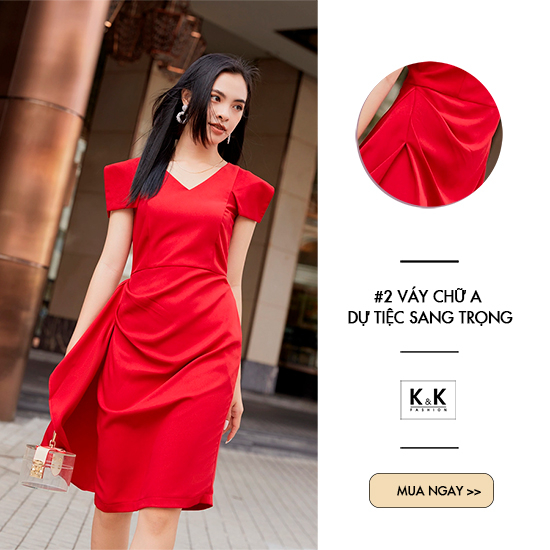 Váy Đầm Chữ A Dự Tiệc K&K Fashion HL15-18 Màu Đỏ Chất Liệu Phi Hai Da - Đầm  dáng ôm | ThờiTrangNữ.vn
