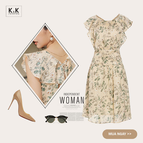 Đẹp mọi lúc mọi nơi với thiết kế váy đầm hoa của K&K Fashion