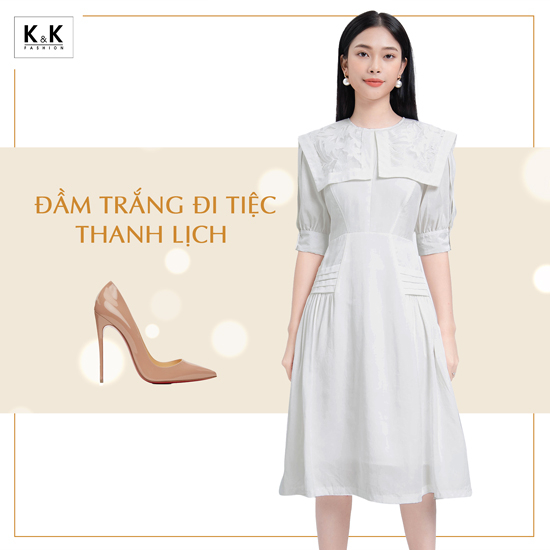 Đầm dự tiệc 2 dây màu đen HL15-01 | Thời trang công sở K&K Fashion