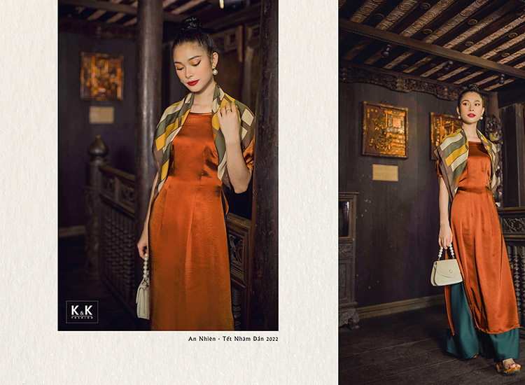 Áo dài cổ thuyền tay lỡ HL18-10