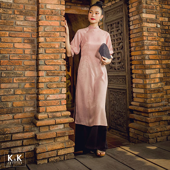 Áo dài tay lỡ phối bèo HL18-06