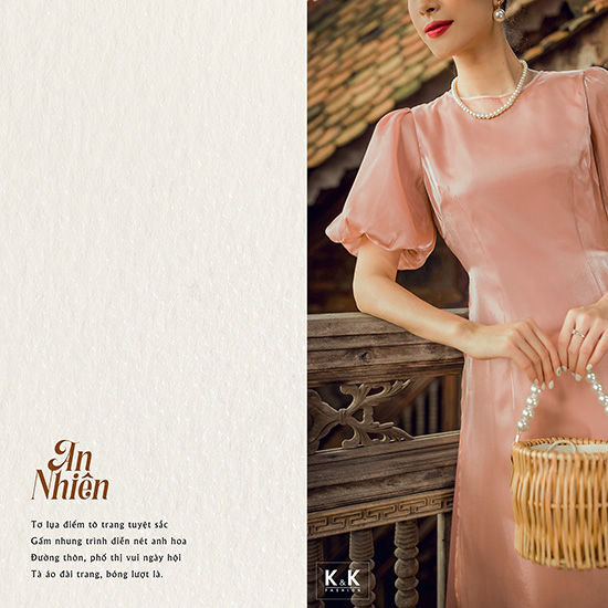 Áo dài đơn sắc tay phồng HL17-24