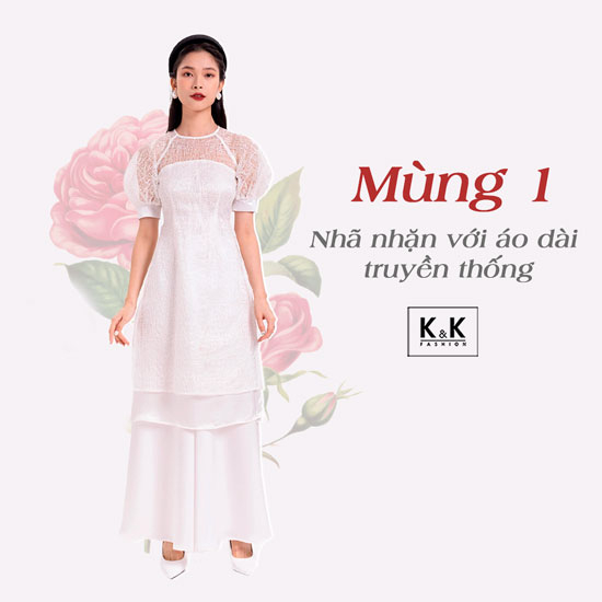 Áo dài ren trắng cách tân HL17-22