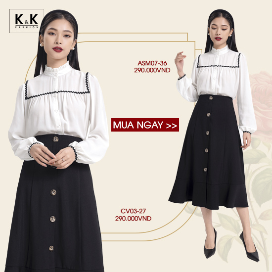 Áo sơ mi trắng viền đăng-ten ASM07-36