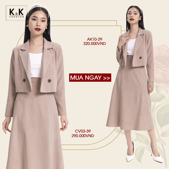 Áo khoác blazer lửng 2 lớp tay dài AK10-29