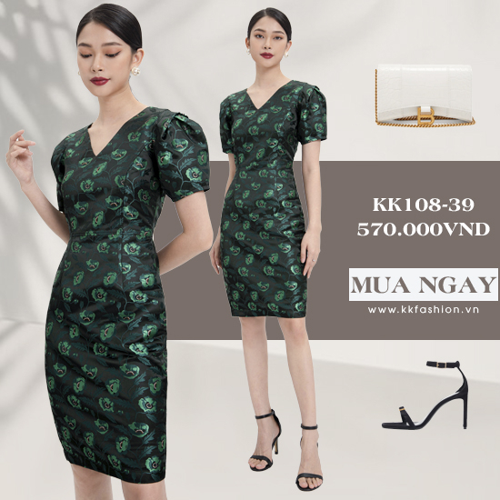 Đầm hoa dự tiệc dáng ôm KK108-39