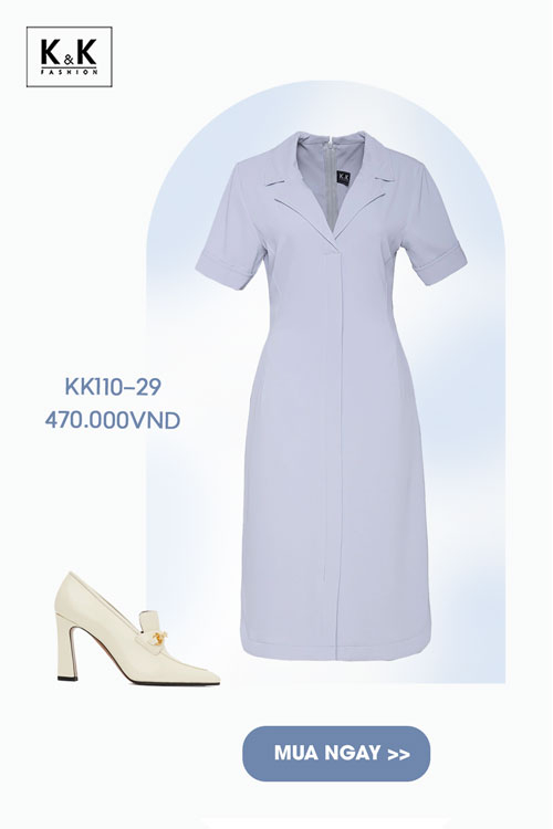 Đầm chữ A cổ đan tông KK110-29