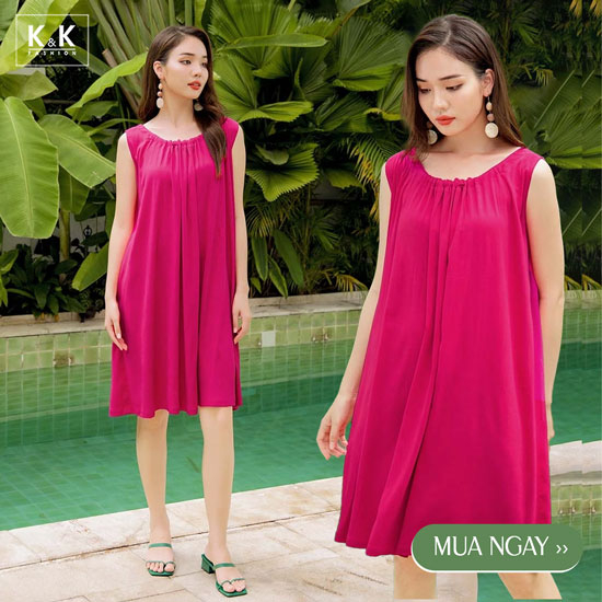 Váy suông sát nách phối nơ phía sau HL19-08