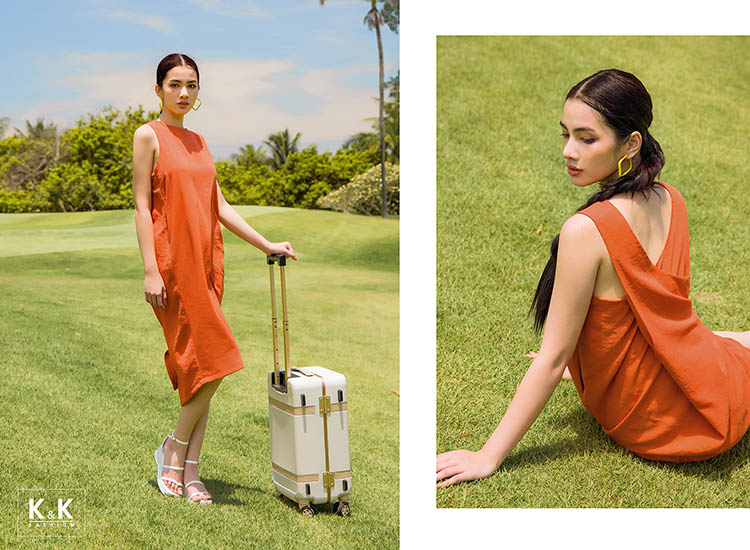 Đầm suông sát nách cách điệu sau lưng HL18-33