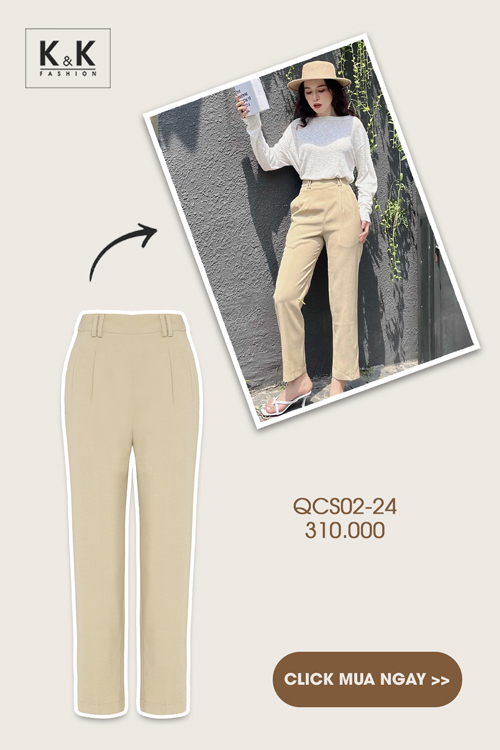 Quần tây công sở màu be QCS02-24