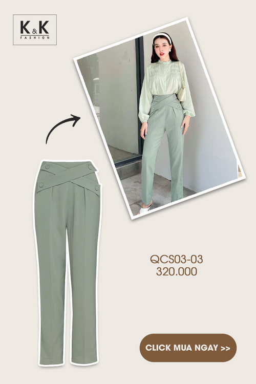 Quần tây nữ công sở đai cách điệu QCS03-03