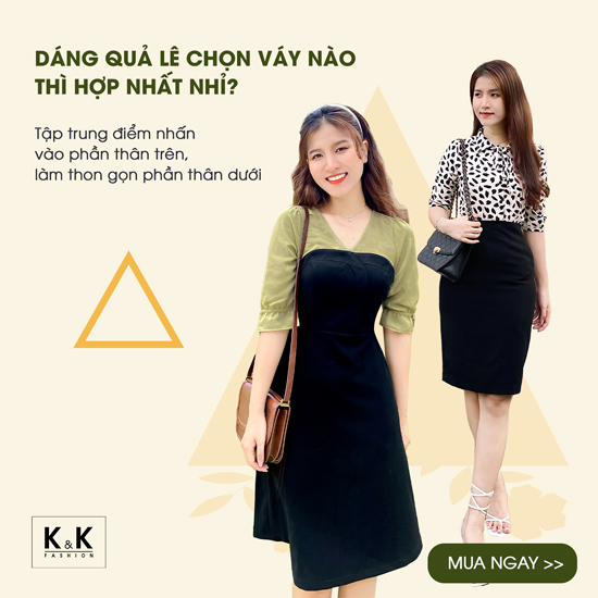 Váy liền thân công sở cho nàng dáng quả lê mặc đẹp