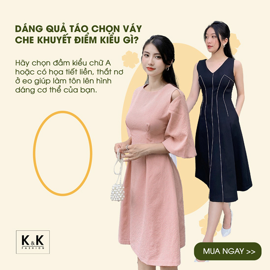 Váy đầm xinh cho nàng dáng quả táo