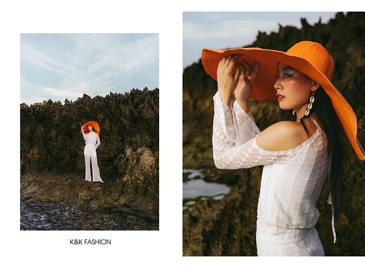 Áo kiểu tay dài cổ yếm cut out vai ASM10-38