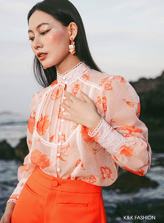 Quần short ngắn nữ màu cam 2 túi QCS03-