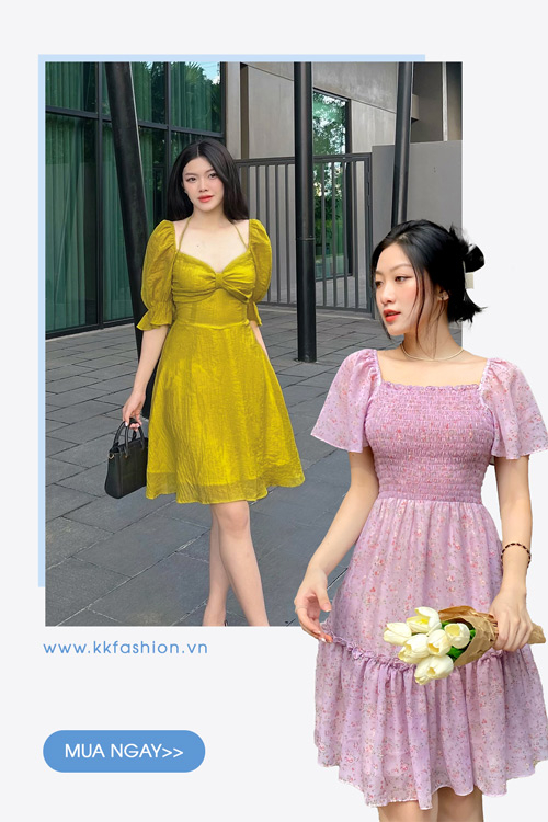 Đầm voan dáng xòe đẹp