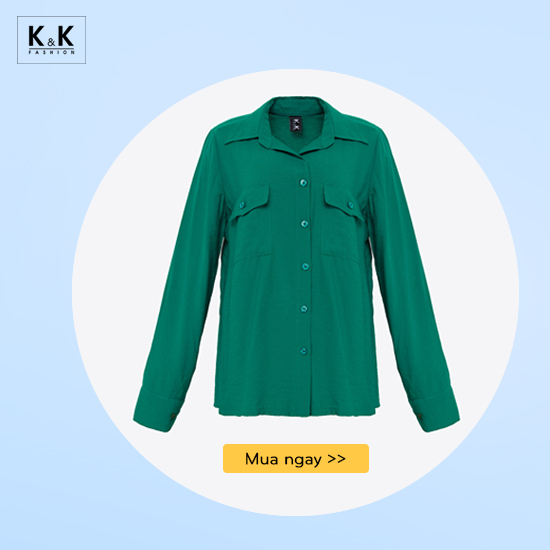 Áo sơ mi màu xanh phối túi ASM10-31