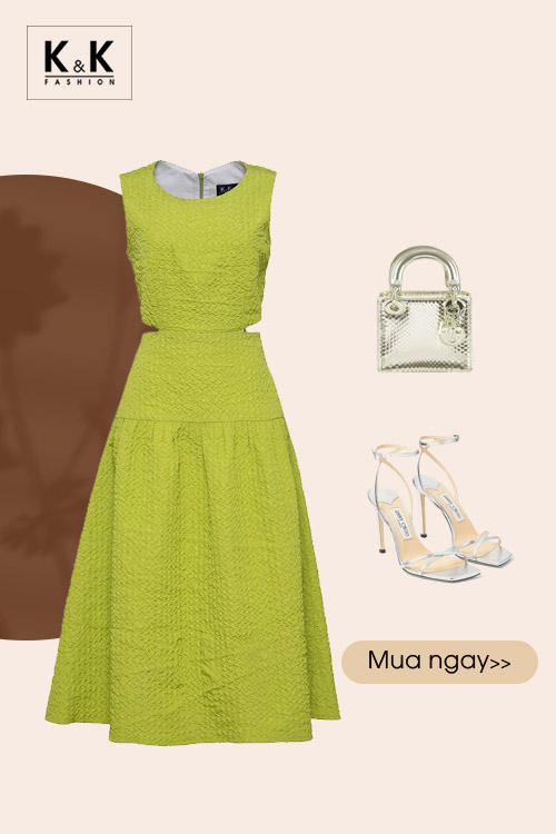 Đầm xòe sát nách eo cut-out HL21-21