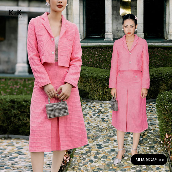 Áo khoác tweed lửng phối túi AK11-04