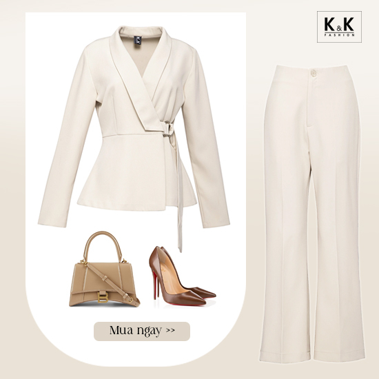 Áo kiểu công sở cổ vest đắp chéo ASM12-05