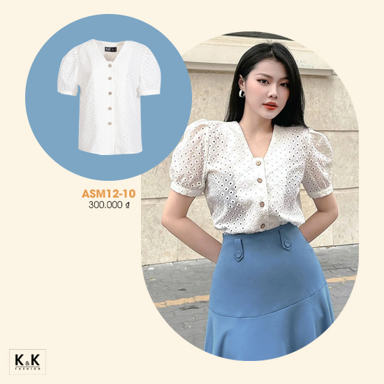 Áo sơ mi trắng nữ tay ngắn ASM12-10