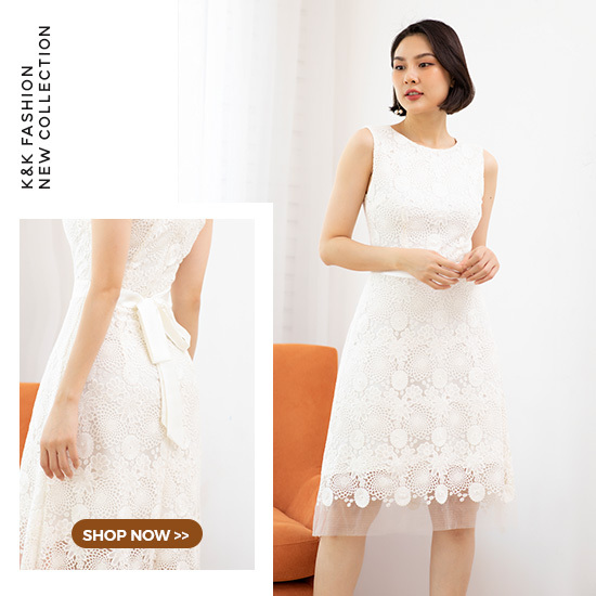 Đầm ren dáng xòe tay ngắn KK95-30