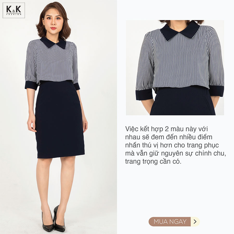 Đầm liền thân giả áo KK90-26