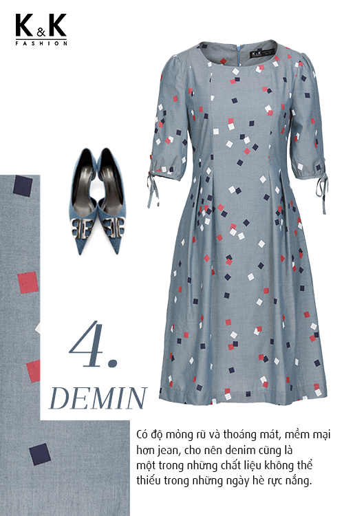 Đầm xòe tay lửng phối nơ KK85-05