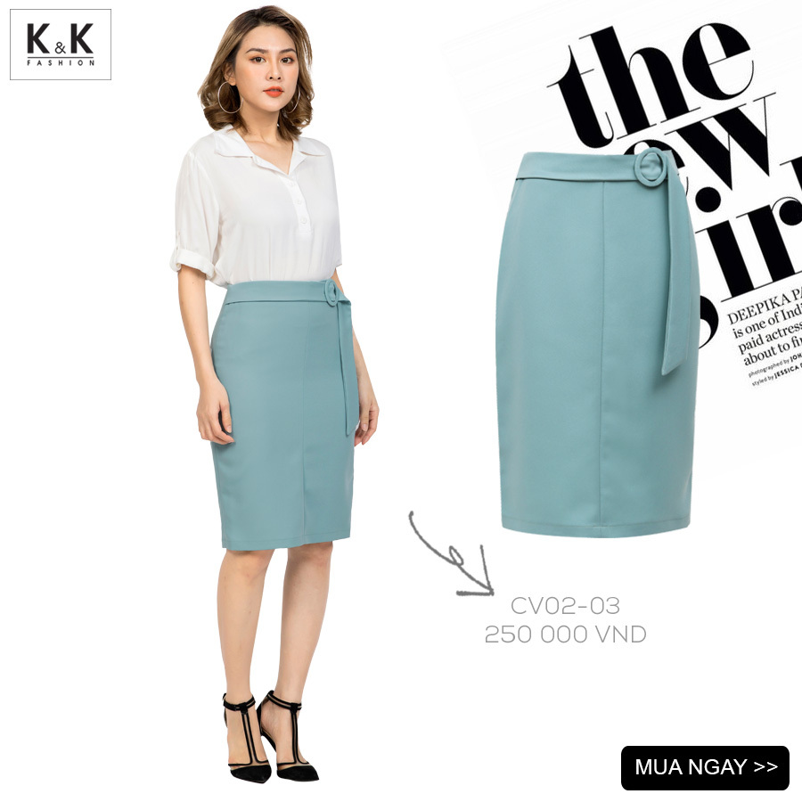 Chân váy bút chì kèm đai CV02-03