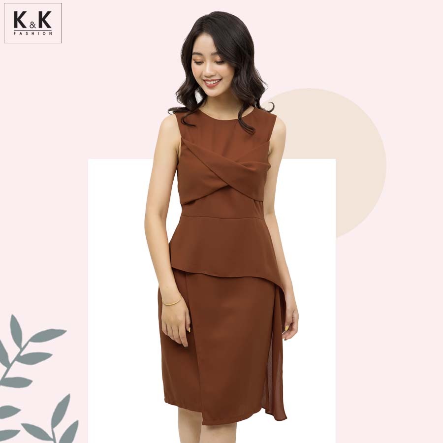 Đầm chữ A sát nách nhấn ngực HL10-03