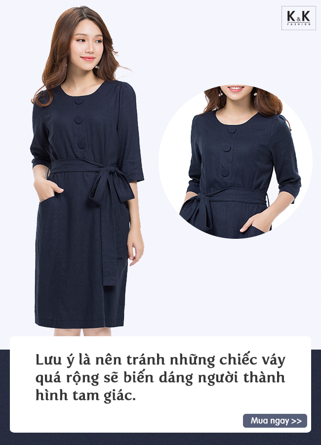 Đầm linen dáng suông phối nơ eo KK88-34