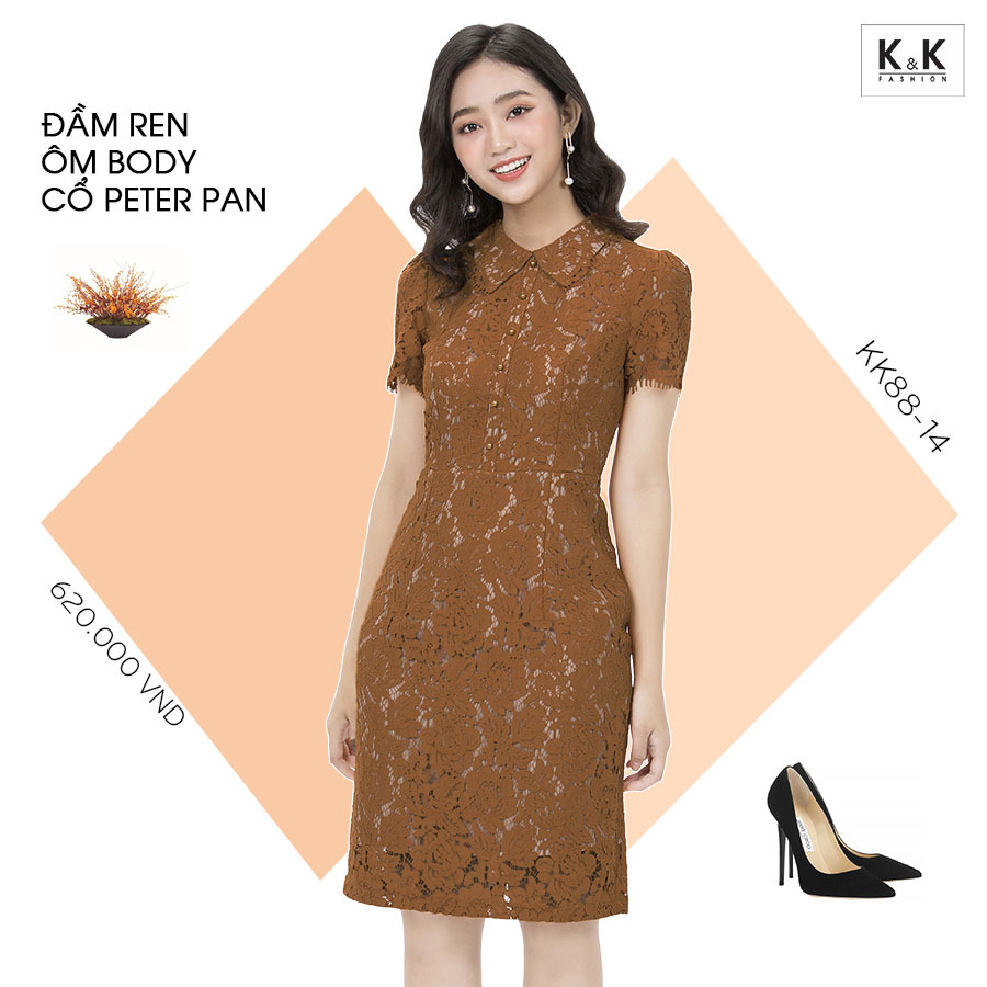 Đầm ren ôm body cổ peter pan KK88-14
