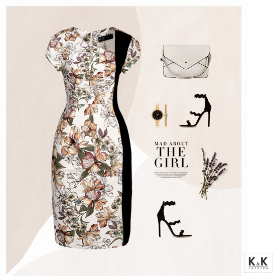 Đầm ôm body họa tiết hoa KK95-18