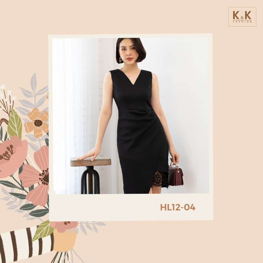 Đầm liền body nhấn eo vạt chéo HL12-04