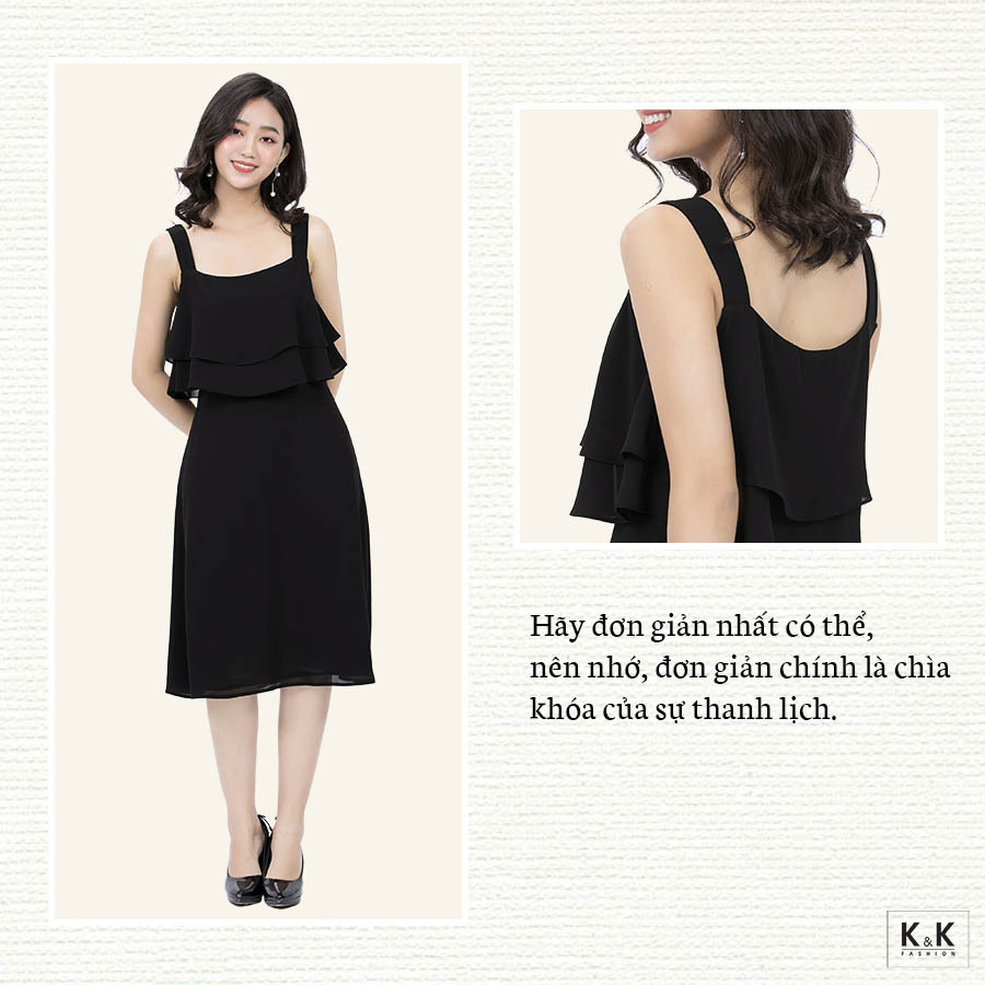 Đầm hai dây dáng xòe KK91-13