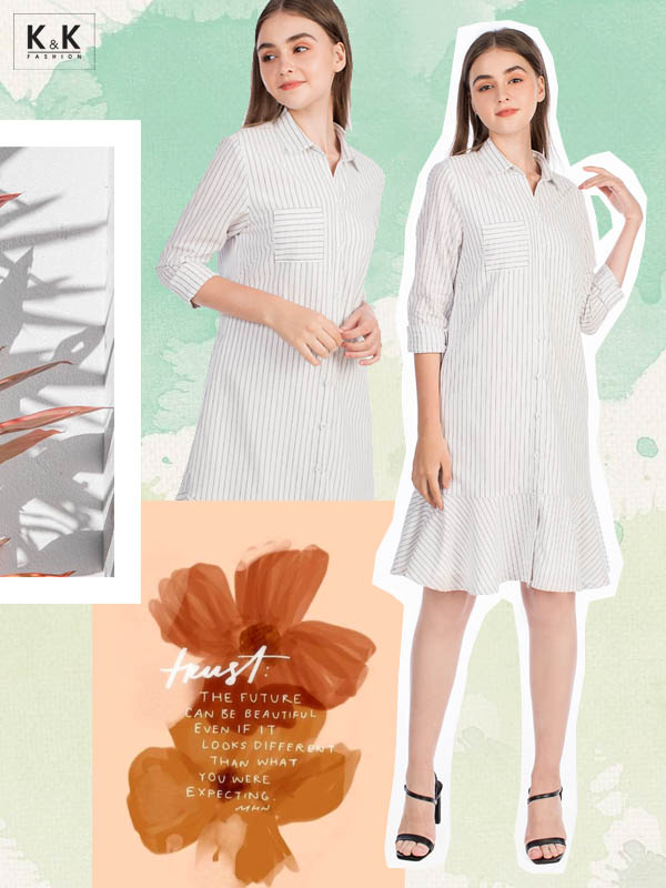 Đầm sơ mi đuôi cá tay dài HL11-19