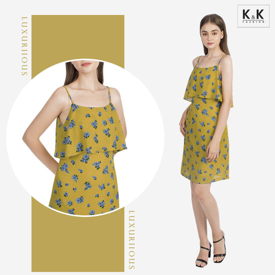 Đầm hai dây dáng suông giả áo KK94-17