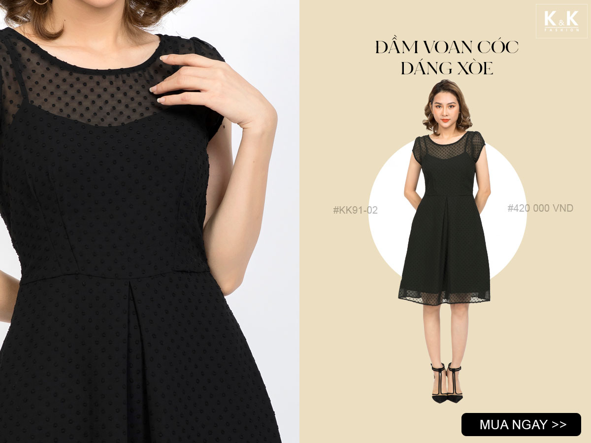 Đầm voan cóc dáng xòe KK91-02