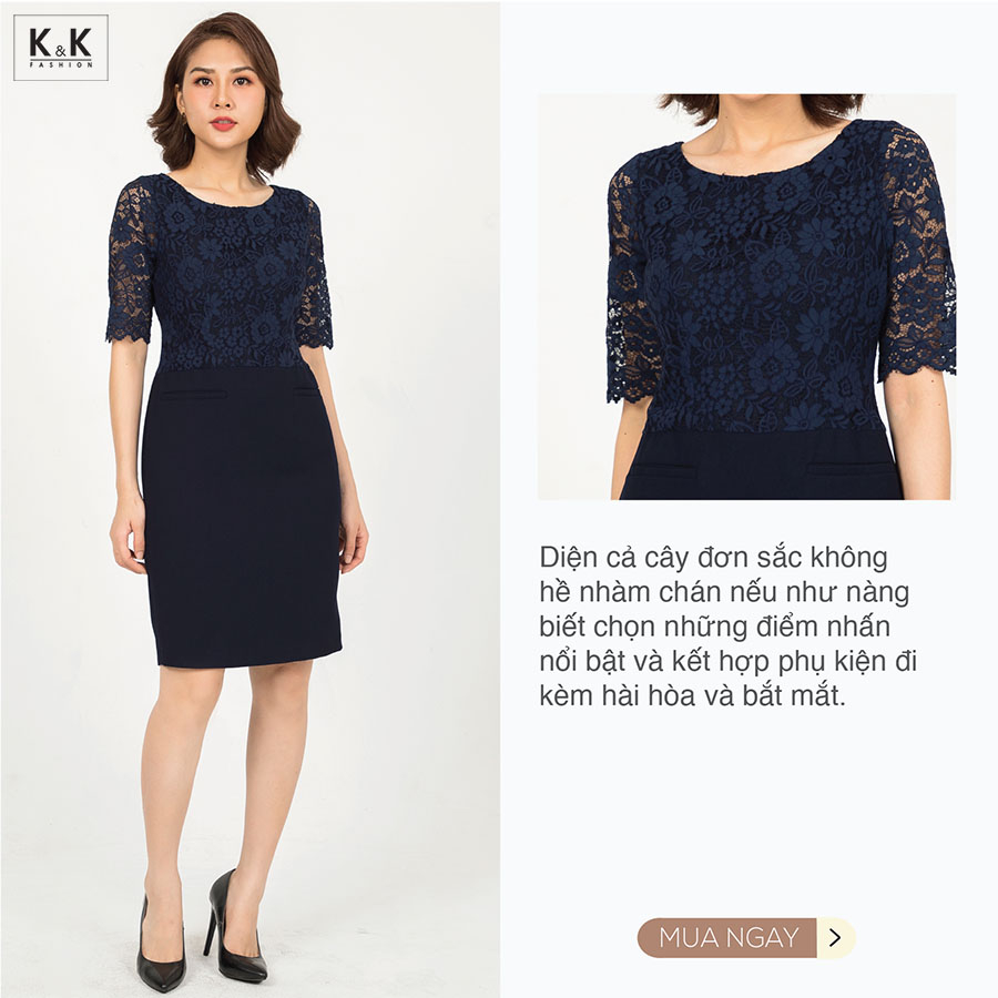 Đầm ren ôm phối tuyết mưa KK91-05