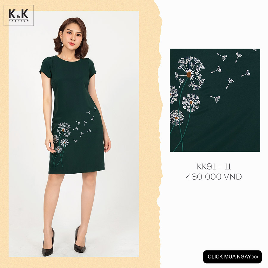Đầm suông thêu hoa KK91-11