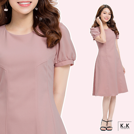 Đầm liền form chữ A tay ngắn KK90-04